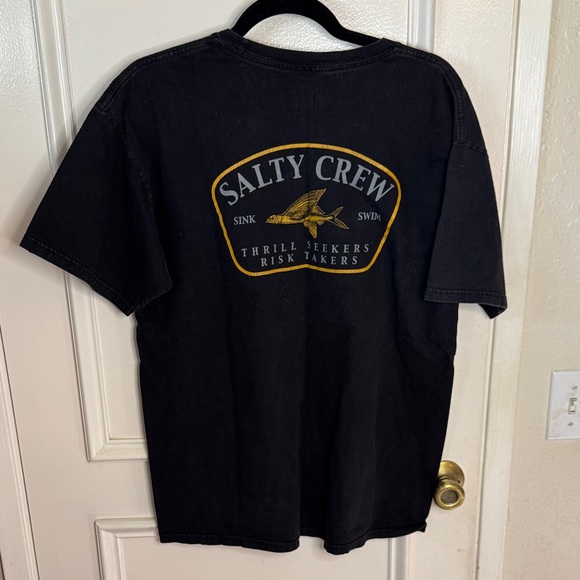 Salty Crew Black Short Sleeve Tee with Gold Emblem - Picture 5 of 5